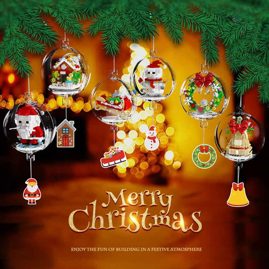 Christmas Building Block Ornament Christmas Block Balls Gift for Kids