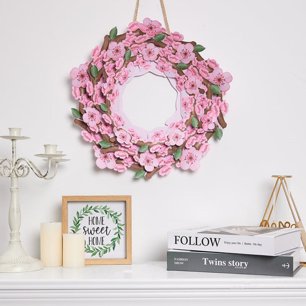 3D Cherry Blossom Pop-Up Wreath Card | Personalised Home Decor Gift