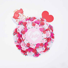 3D Creative Cupid Rose Wreath Pop Up Home Decor Garland