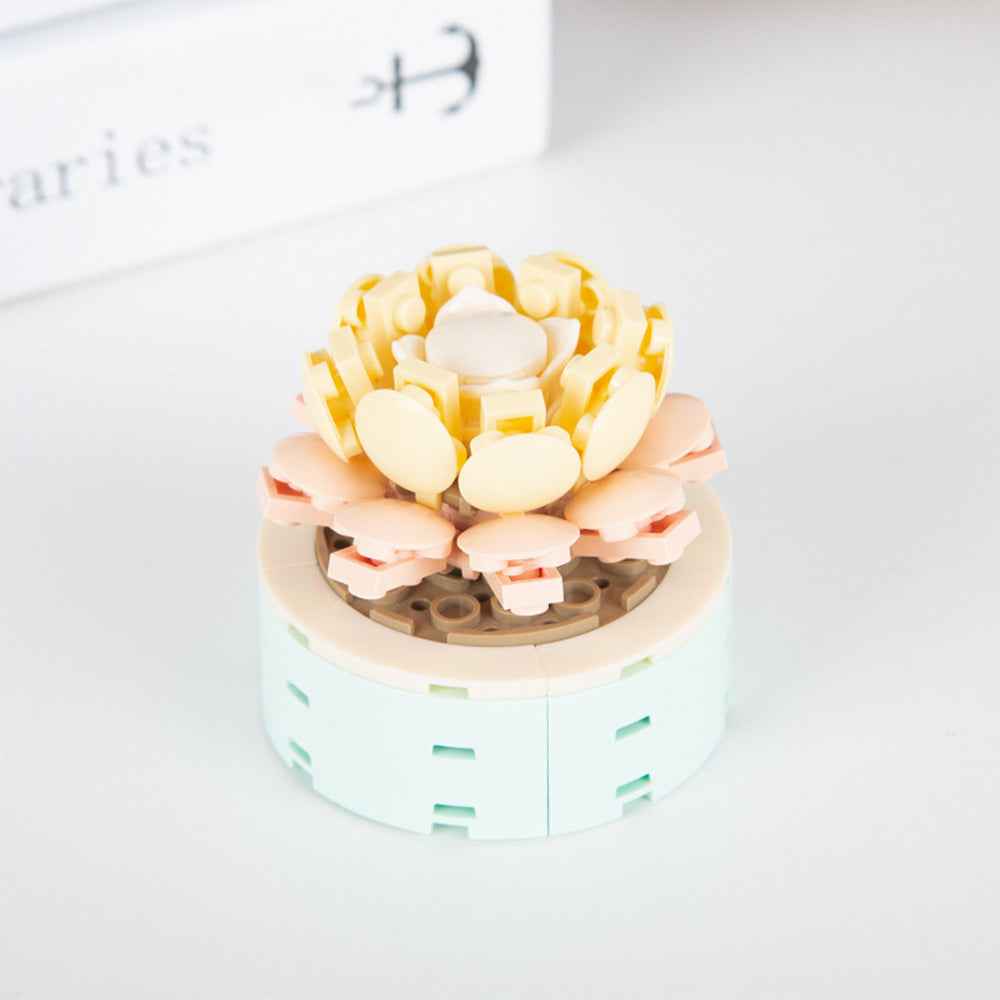Potted Succulent Building Blocks Succulent Botanical Flower Building Bricks Gifts For Her