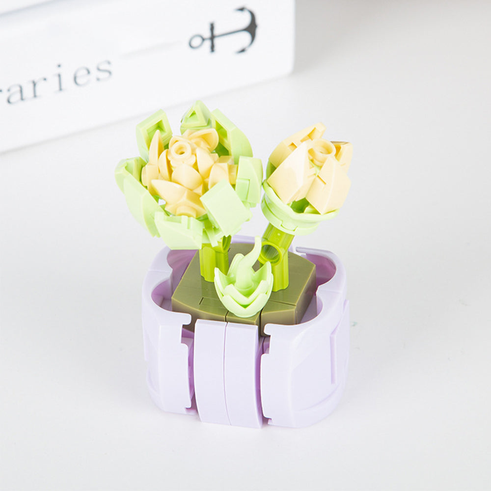 Potted Succulent Building Blocks Set | Botanical Flower Bricks Gift
