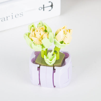 Potted Succulent Building Blocks Set | Botanical Flower Bricks Gift