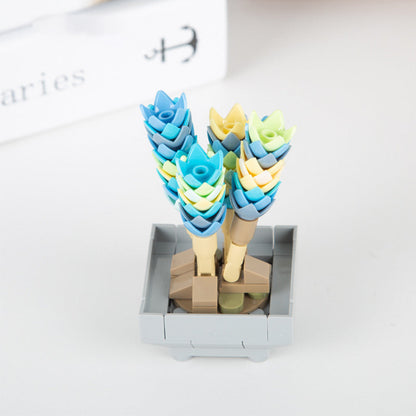 Potted Succulent Building Blocks Set | Botanical Flower Bricks Gift