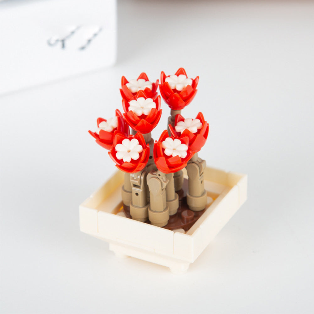 Potted Succulent Building Blocks Set | Botanical Flower Bricks Gift