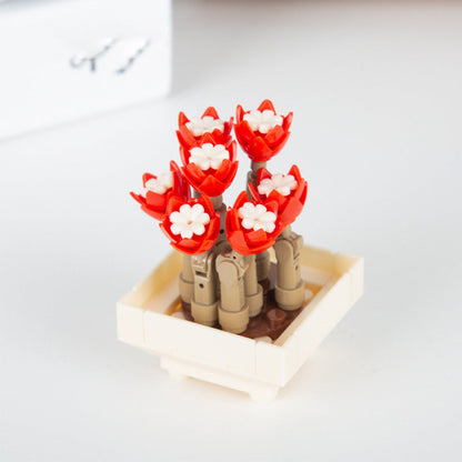 Potted Succulent Building Blocks Set | Botanical Flower Bricks Gift