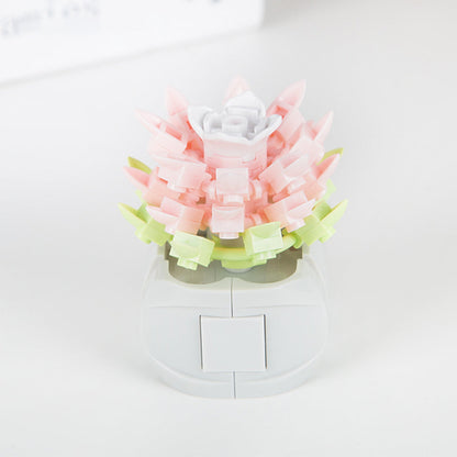Potted Succulent Building Blocks Set | Botanical Flower Bricks Gift