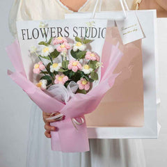 Crochet Flowers Bouquet Handmade Knitted Little Daisy Bouquet Wedding Gift