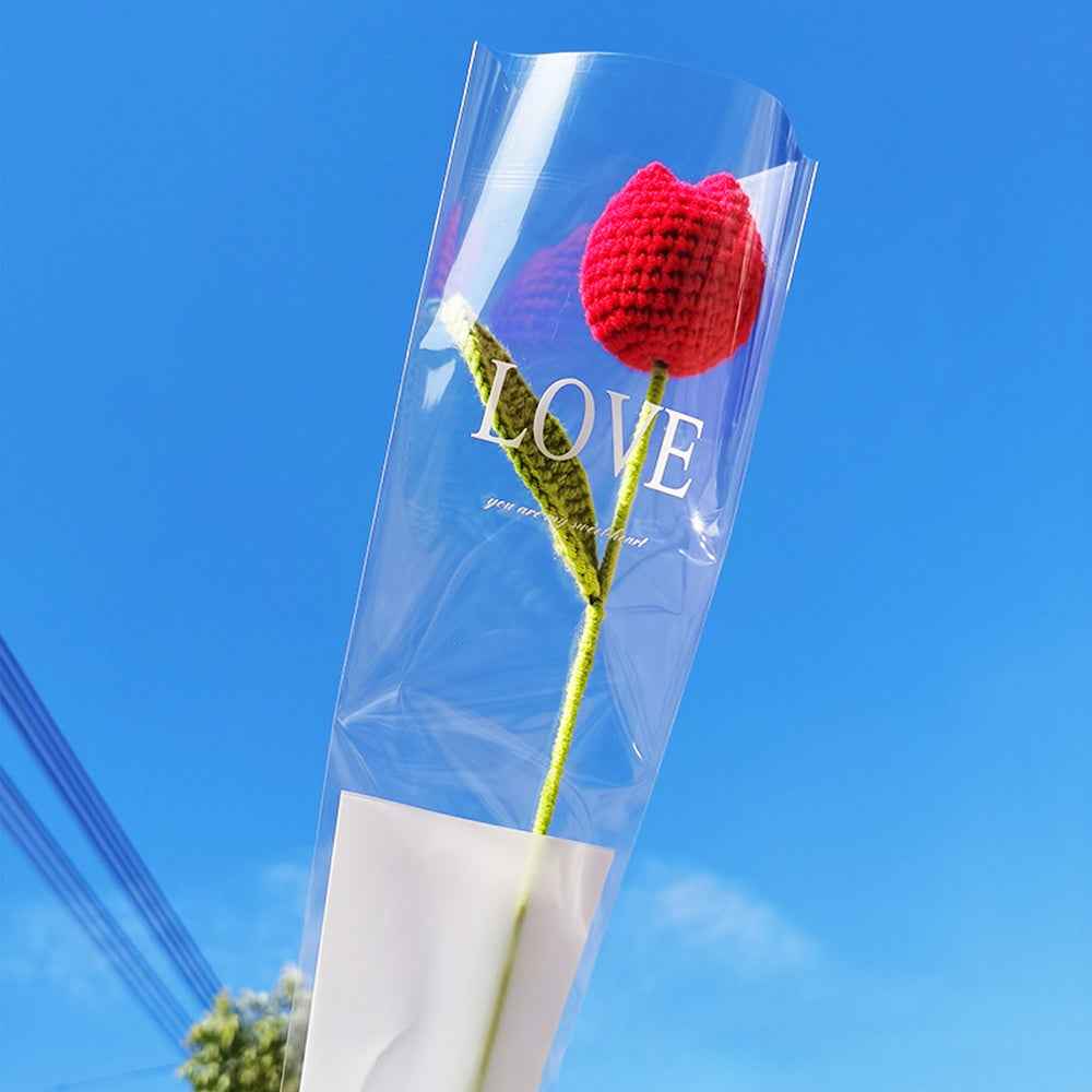 Red Tulip Handmade Knitted Flower