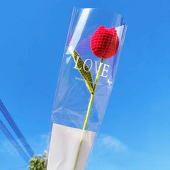 Red Tulip Handmade Knitted Flower