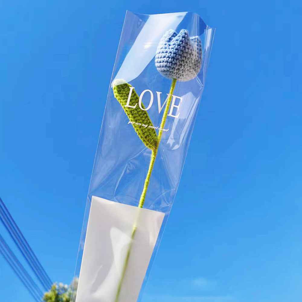 Blue Tulip Handmade Knitted Flower