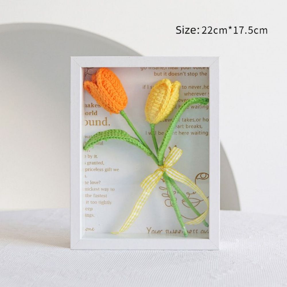 Handmade Crochet Flower Shadowbox Frame - Personalised Photo Display | Home Décor Gift