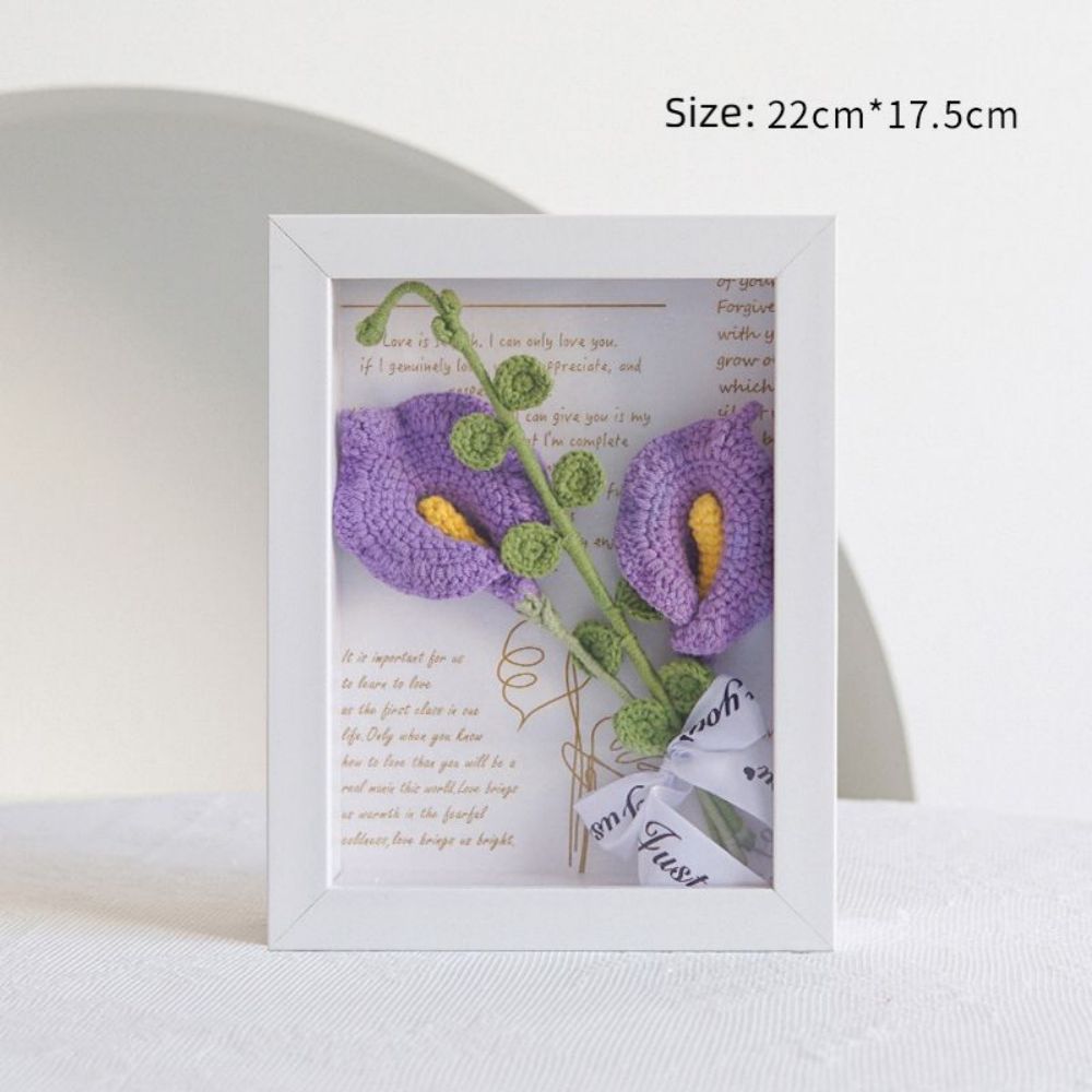 Handmade Crochet Flower Shadowbox Frame - Personalised Photo Display | Home Décor Gift