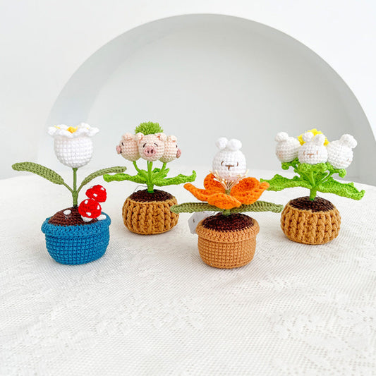 Personalised Crochet Flower Night Light - Handmade Home Decor Lamp Gift