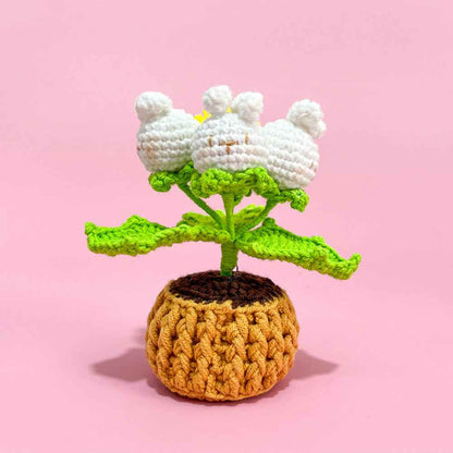 Doll Flowers Night Light Crochet Artificial Lamp Home Decor Gifts