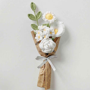 Crochet Flowers Bouquet Handmade Knitted Rose Bouquet Gift for Her Wedding Gift