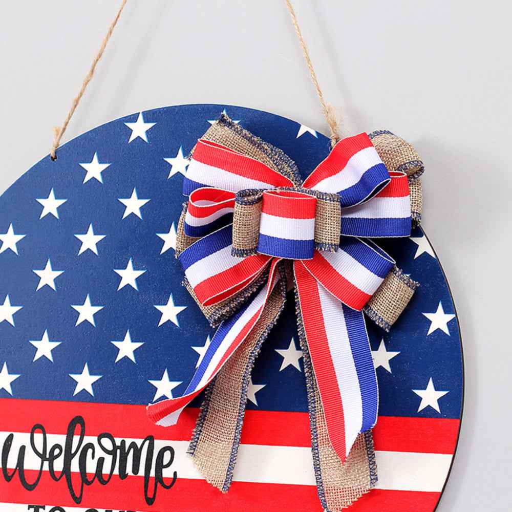 4th of July Welcome Door Sign Independence Day Decorations Front Door Hanger