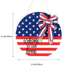 4th of July Welcome Door Sign Independence Day Decorations Front Door Hanger
