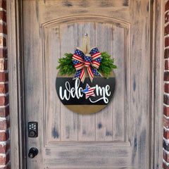 4th of July Welcome Door Sign Independence Day Decorations Front Door Decor