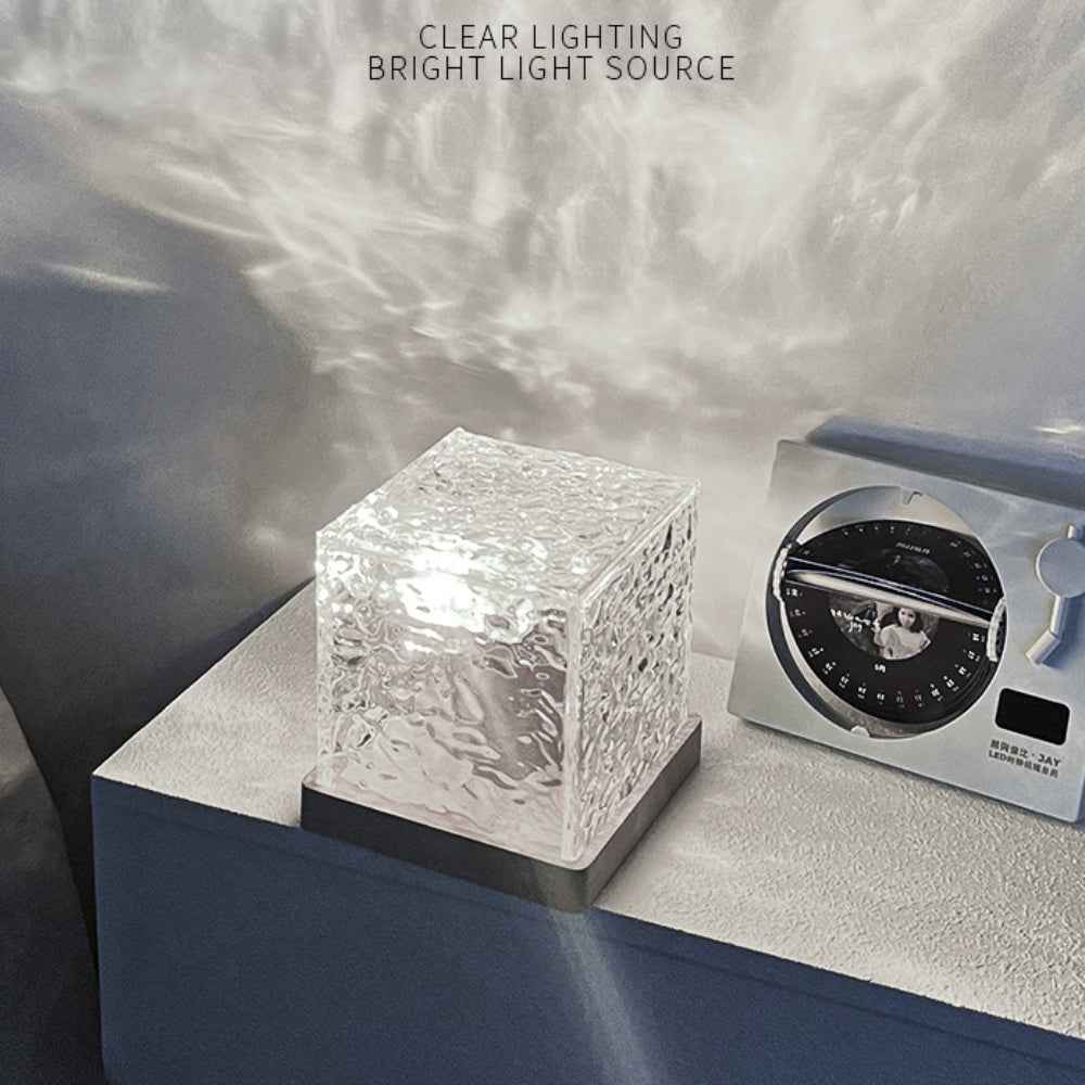 Dynamic Rotating Water Ripple Night Light Bedroom Lamp Home Decor Gifts