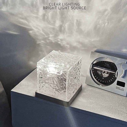 Dynamic Rotating Water Ripple Night Light Bedroom Lamp Home Decor Gifts