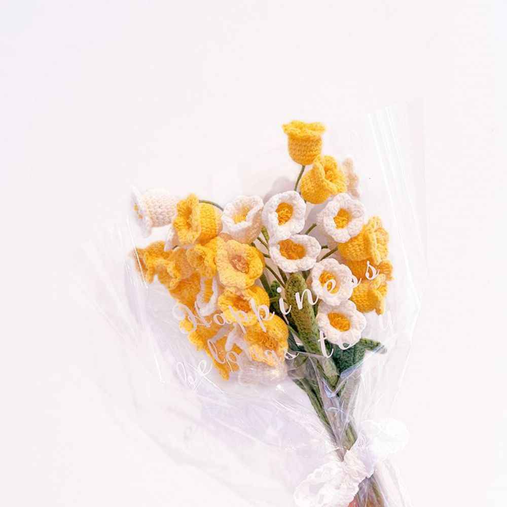 1pc Handmade Knitted Flower Bell Orchid Crochet Flower Gift for Her