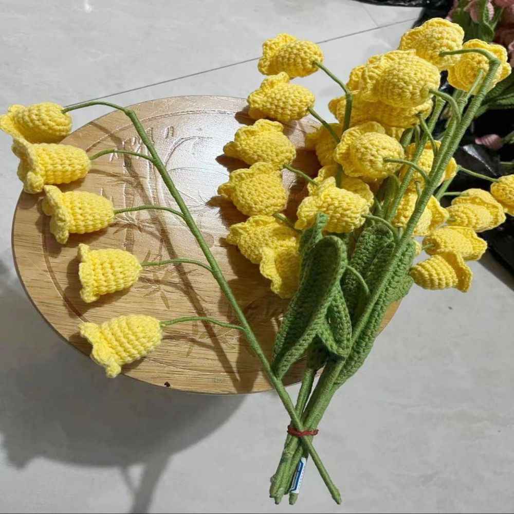 1pc Handmade Knitted Flower Bell Orchid Crochet Flower Gift for Her