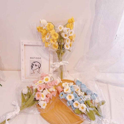 1pc Handmade Knitted Flower Bell Orchid Crochet Flower Gift for Her