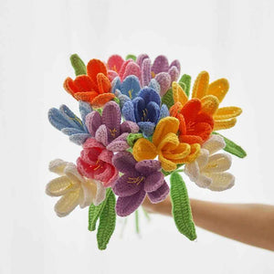 1pc Handmade Knitted Flower Blooming Tulip Crochet Flower Gift for Her