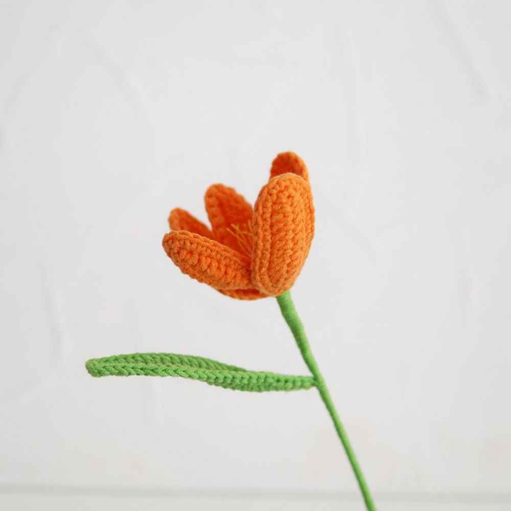 1pc Handmade Knitted Flower Blooming Tulip Crochet Flower Gift for Her