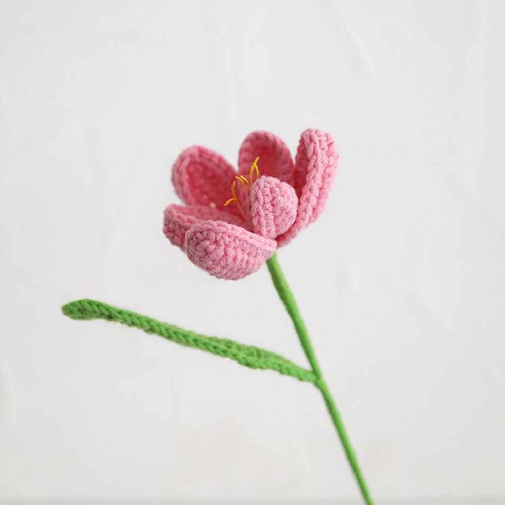 1pc Handmade Knitted Flower Blooming Tulip Crochet Flower Gift for Her