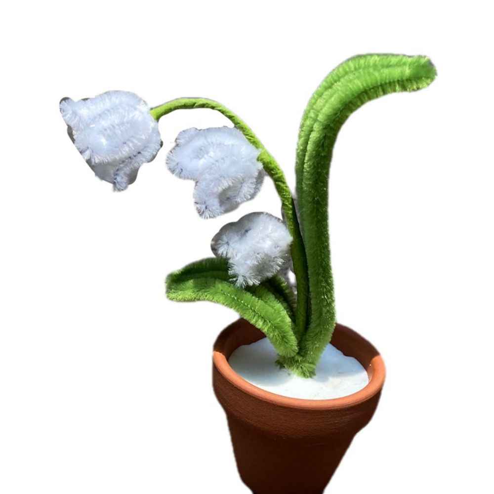 Pipe Cleaner Potted Plant Handmade Twist Stick Flowers Gift