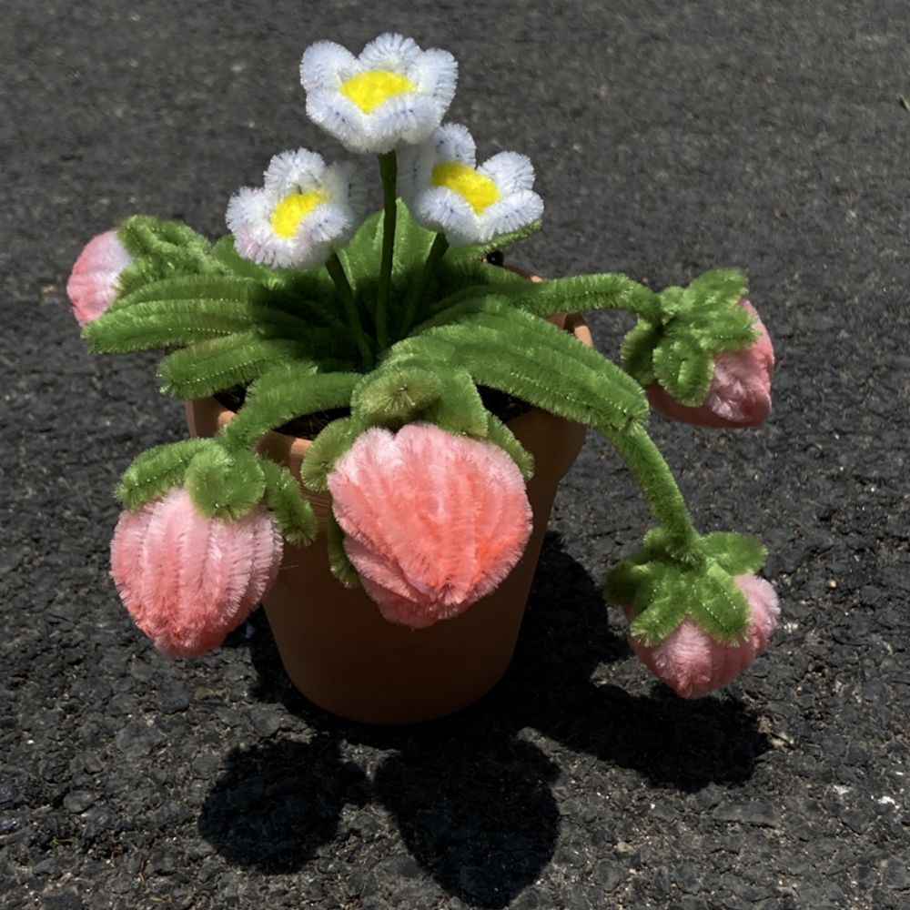 Pipe Cleaner Potted Plant Handmade Twist Stick Flowers Gift