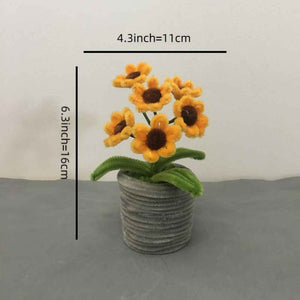 Pipe Cleaner Potted Plant Handmade Twist Stick Flowers Gift for Her or Him