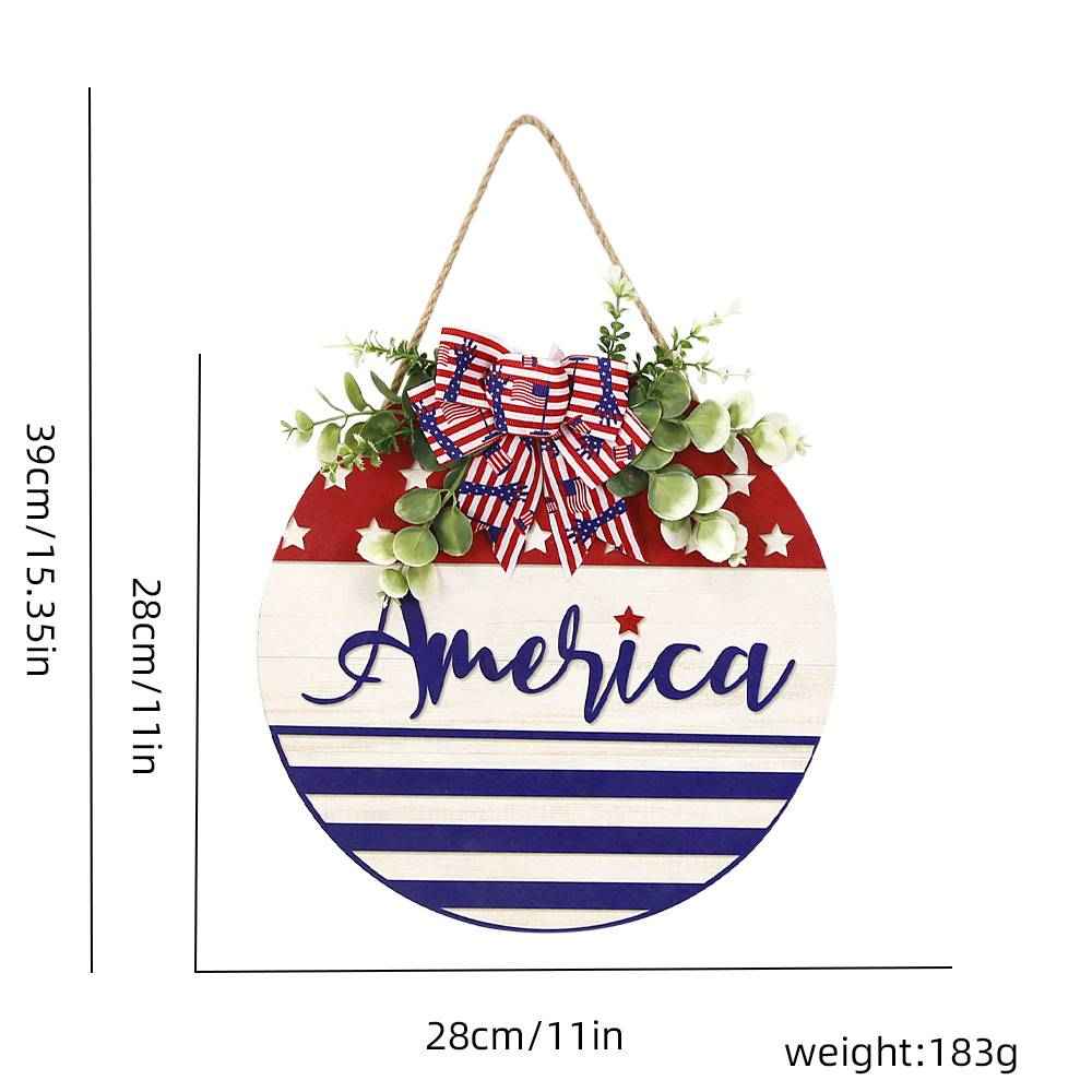 Welcome Door Sign 4th of July Independence Day Decorations Front Door Hanger Gifts