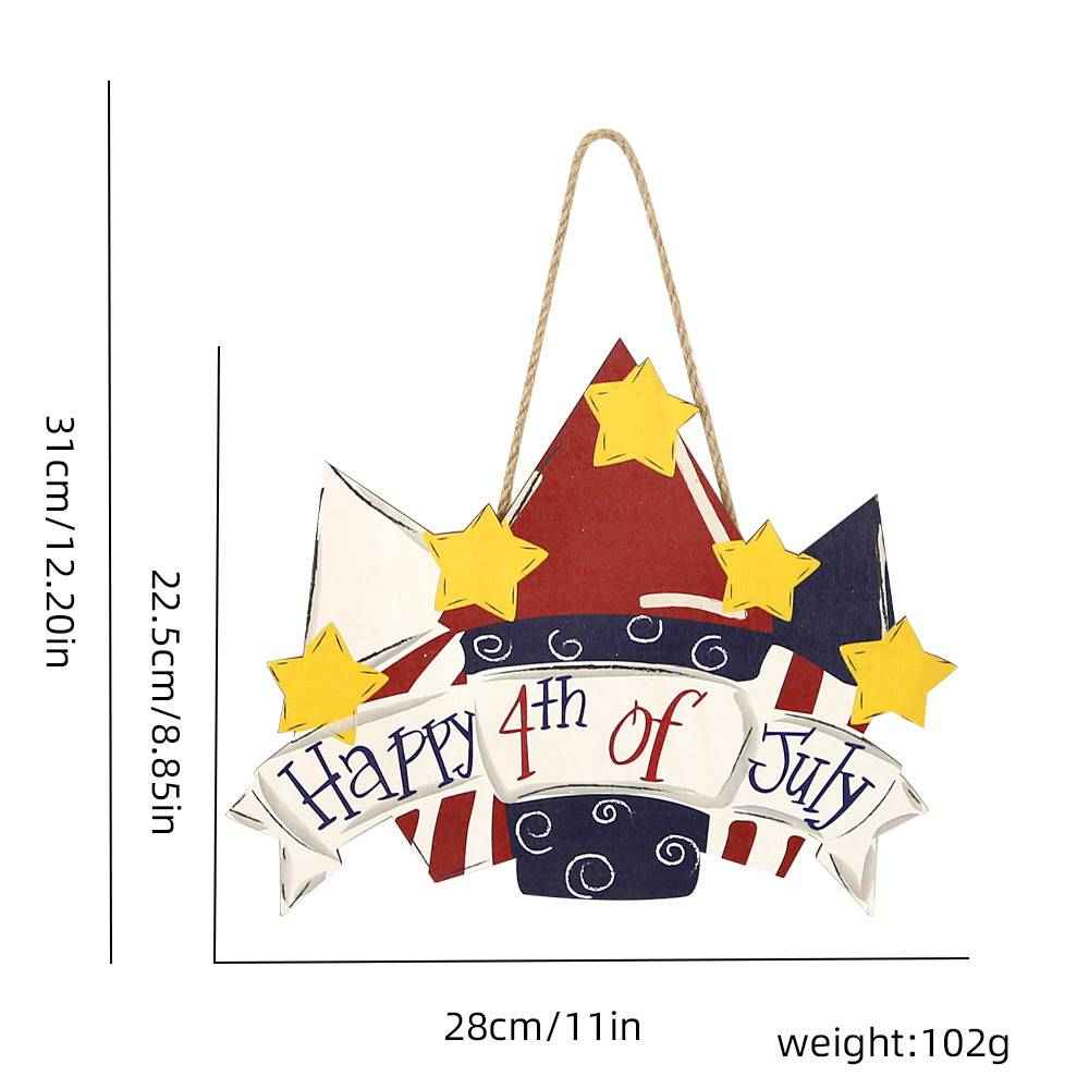 Welcome Door Sign 4th of July Independence Day Decorations Front Door Hanger Gifts