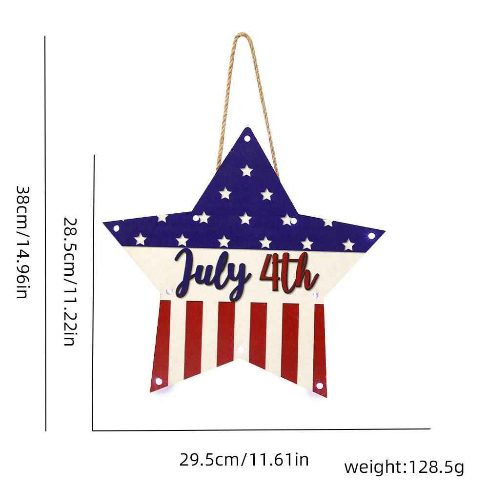 Welcome Door Sign 4th of July Independence Day Decorations Front Door Hanger Gifts
