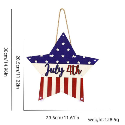 Welcome Door Sign 4th of July Independence Day Decorations Front Door Hanger Gifts