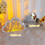 DIY Cloud Tulip Mirror Night Light Simulation Flower Bedroom Sleeping Table Lamp