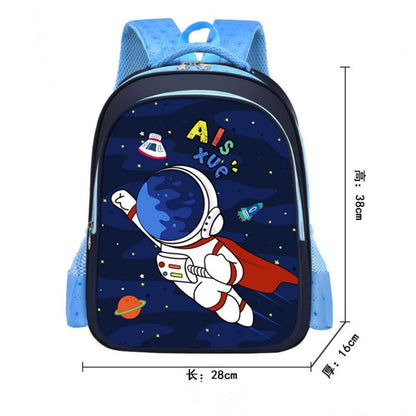 Open interior view of nylon kids backpack showing roomy main compartment for books, snacks and small toys – preschool bookbag