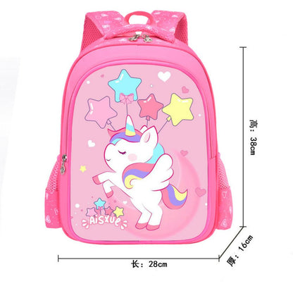 Padded adjustable shoulder straps and reinforced carry handle on children's backpack – comfortable preschool bookbag