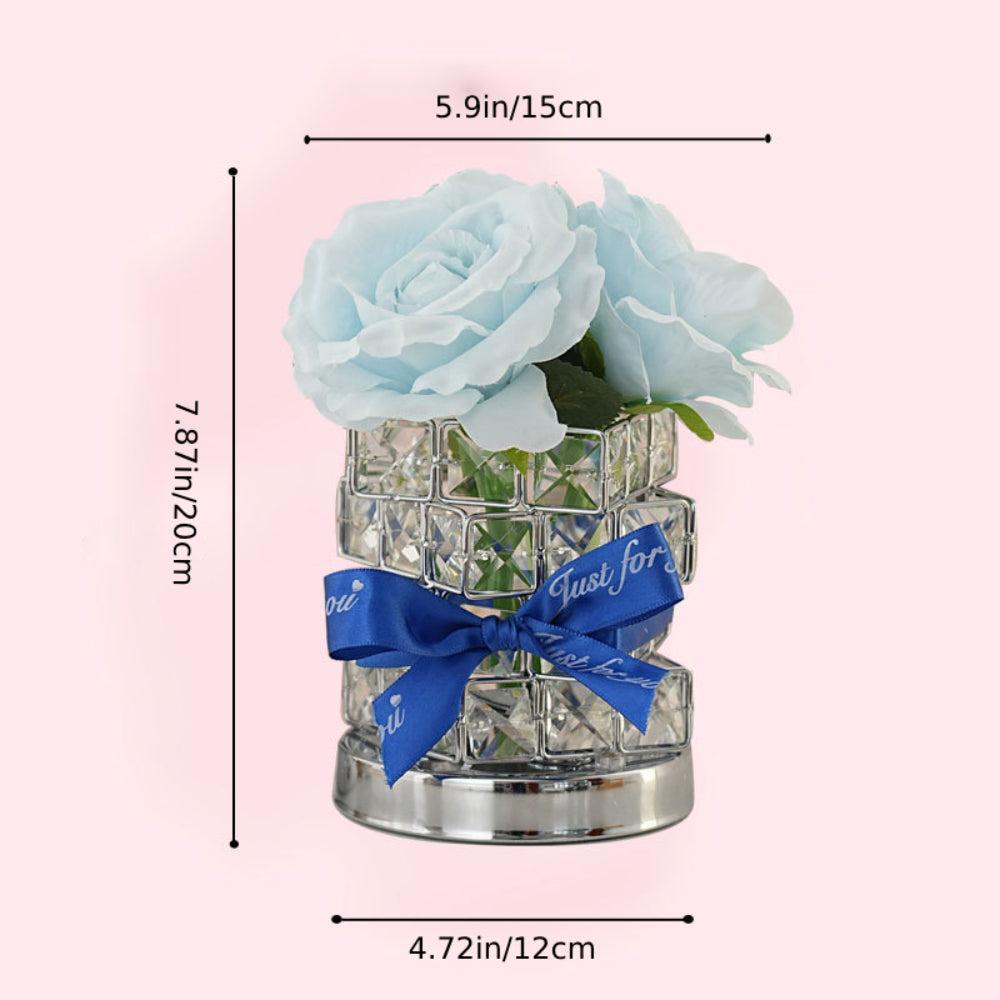 Personalised Romantic Rose Night Light Cube - Unique Gift for Lovers