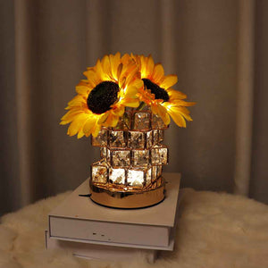 Romantic Sunflower Night Light Cube Flower Lamp Home Decor Gifts
