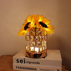 Romantic Sunflower Night Light Cube Flower Lamp Home Decor Gifts