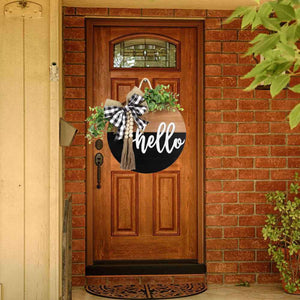 Welcome Sign for Front Door Wood Farmhouse Wreath Porch Decor Hanging Decoration Gifts
