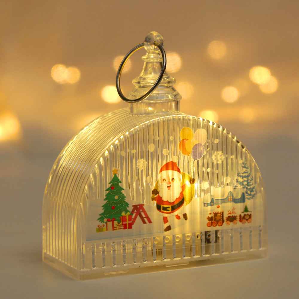 Christmas Light-Up LED Lamps with Hanging Ring Window Display Christmas Tree Pendant Christmas Decoration