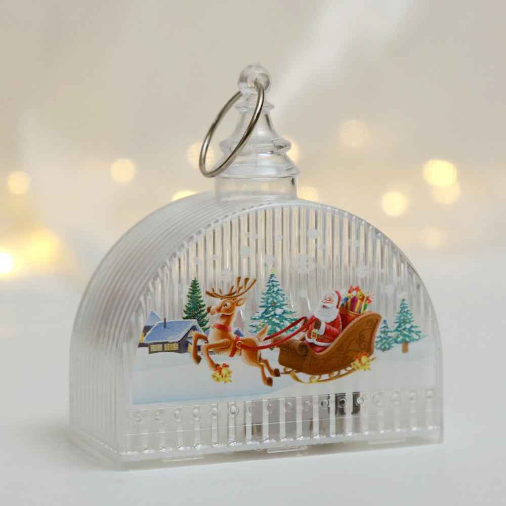 Christmas Light-Up LED Lamps with Hanging Ring Window Display Christmas Tree Pendant Christmas Decoration