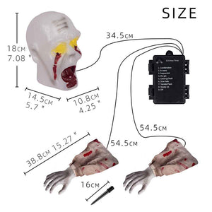 Halloween Decorations Outdoor Lighted Zombie Skeleton for Garden Haunted House Graveyard Halloween Party Decor