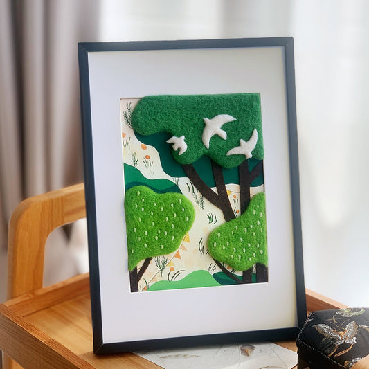 Handcrafted Felt Decorative Painting - Personalised Wall Art for Home Décor