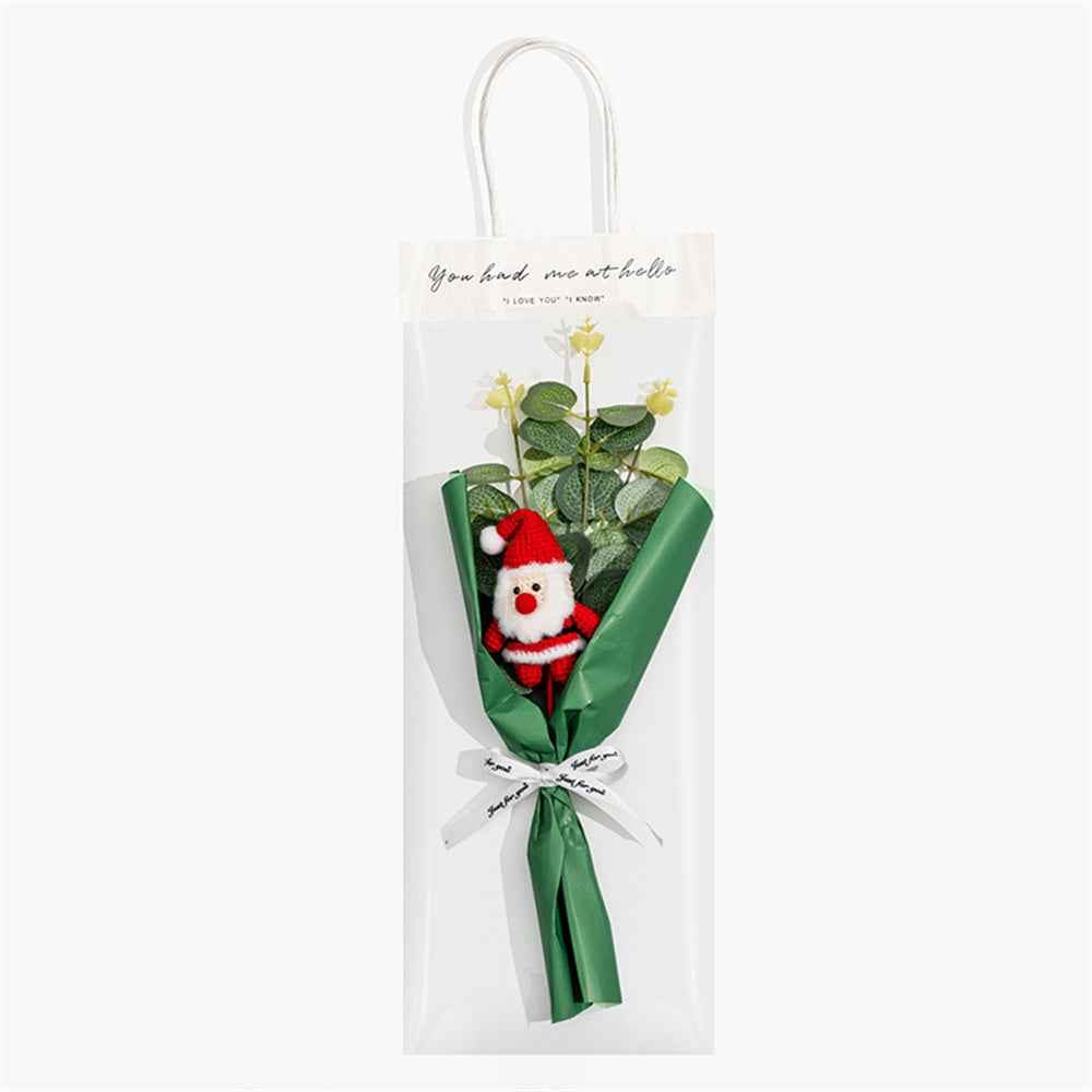 Christmas Crochet Flowers Bouquet Handmade Knitted Flower Christmas Day Gift
