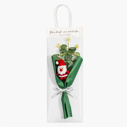 Christmas Crochet Flowers Bouquet Handmade Knitted Flower Christmas Day Gift